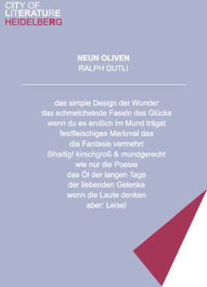 Neun Oliven - Flyer Neun Oliven - Flyer