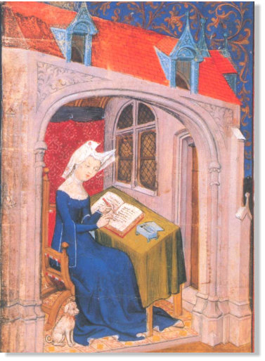 <a href="https://commons.wikimedia.org/wiki/File:Christine_de_pisan.jpg">Wikimedia Commons</a>